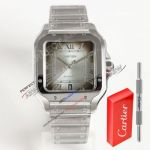 TW Factory Clone Cartier Santos Gradient Grey Dial Watch Swiss 9015 Movement 